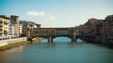 Florence, view of the Ponte Vecchio 스톡 동영상 74099469