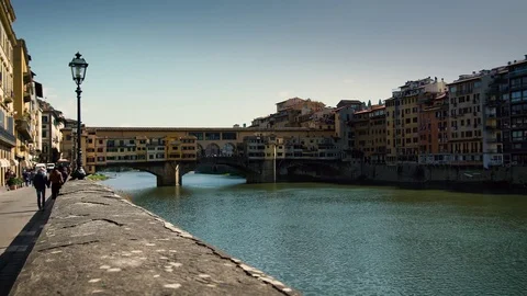 Florence, view of the Ponte Vecchio Stock-Footage 74105663
