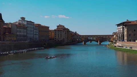 Florence, view of the Ponte Vecchio 스톡 동영상 74150718