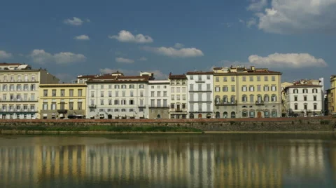 Florence view through Arno River Stock Footage 67426721