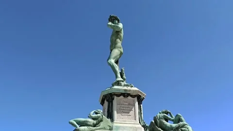 Florence,David of Michelangelo and square. Stock Footage 131031011