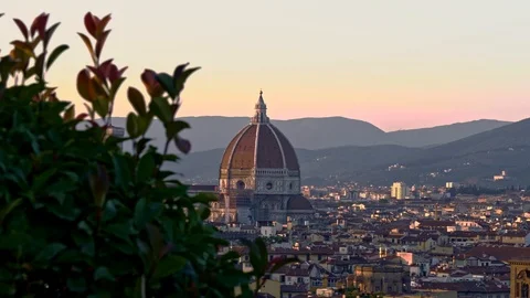 Florence's Dome during sunset Stock Footage 122132366