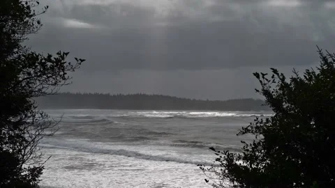 Florencia Bay in Pacific Rim National Park Reserve, Vancouver Island, Canada Stock Footage 166314131