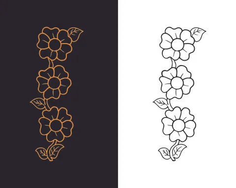 Flores para bordar e pintar | Editable file Stock Illustration