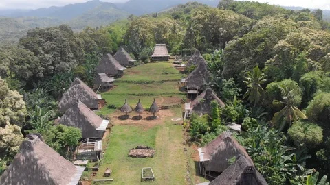 Flores Tribe Village Stock Footage