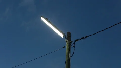 Floresent lamp post 02 Stock Footage 95496543