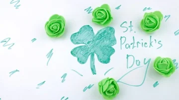 Florets and the stylized clover Stock Footage 85595575
