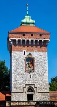 Florian Gate gothic tower Stock Photos