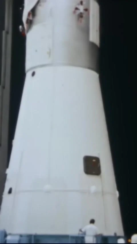 FLORIDA - 1967 - A command service module is transported between rooms in the Stock Footage 342654737