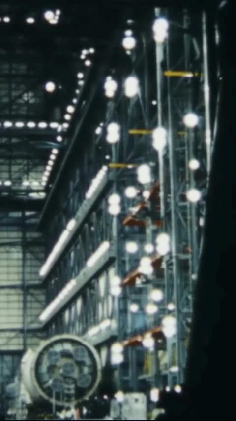 FLORIDA - 1967 - A command service module is transported from a dark room into Stock Footage 342654908