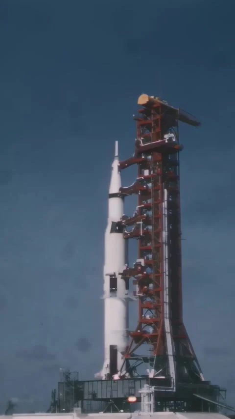 FLORIDA - 1969 - The Apollo 11 spacecraft is launched from the Kennedy Space Stock Footage 340323701