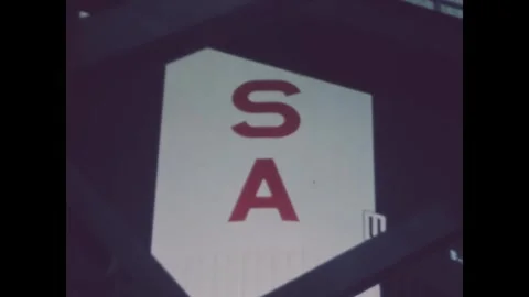 FLORIDA - 1969 - Close-up and low angle views of Apollo 13's S-IC stage being Stock Footage 340652423