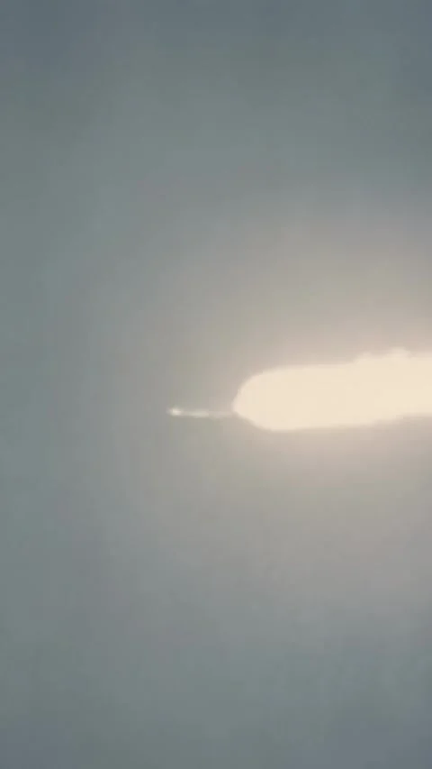 FLORIDA - 1969 - Close-up track of the Apollo 11 spacecraft after launch shows Stock Footage 340323777