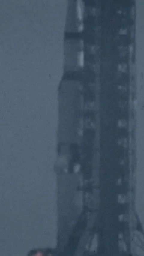 FLORIDA - 1969 - Close-up tracking shot of Apollo 11 after it has launched from Stock Footage 340321102