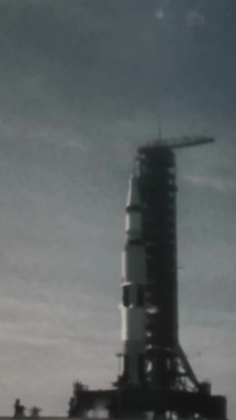 FLORIDA - 1969 - Long shot of Apollo 11 being launched from the Kennedy Space Stock Footage 340321038