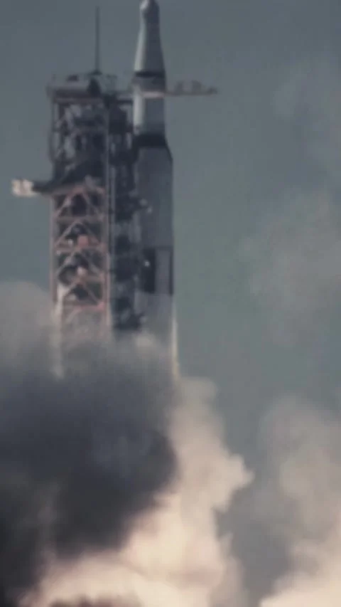 FLORIDA - 1969 - Tracking of the Apollo 11 spacecraft as it is launched from the Stock Footage 340323800