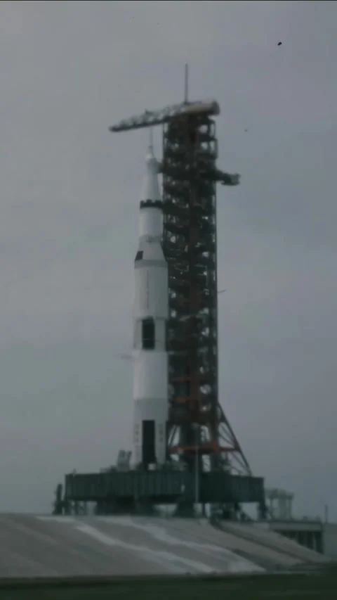 FLORIDA - 1970 - Front view of Apollo 13's launch from the Kennedy Space Center. Stock Footage 340324069