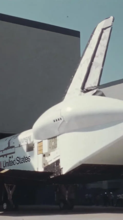 FLORIDA - 1979 - The Space Shuttle Columbia starts getting moved into the Stock Footage 340324373