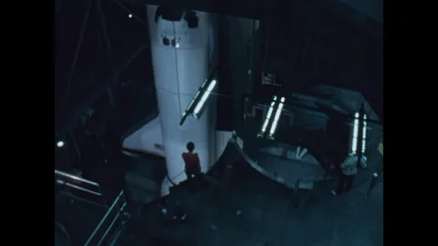 FLORIDA - 1981 - Aerial view of the STS-2 moving out of a Kennedy Space Center Stock Footage 340661322