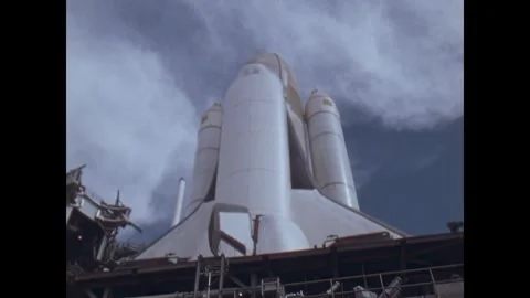 FLORIDA - 1981 - NASA engineers begin the process of moving the STS-2 onto a Stock Footage 340661586