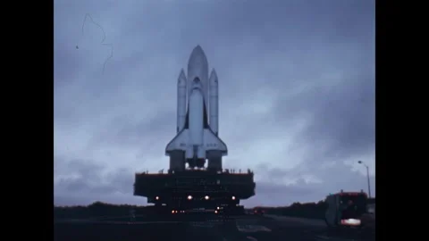 FLORIDA - 1981 - Views of the STS-2 being transported across the Kennedy Space Stock Footage 340661394