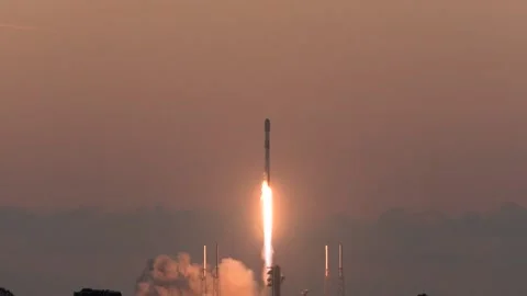 FLORIDA - 3.15.2025 - A Falcon 9 rocket is launched from Cape Canaveral as a 스톡 동영상 312693762