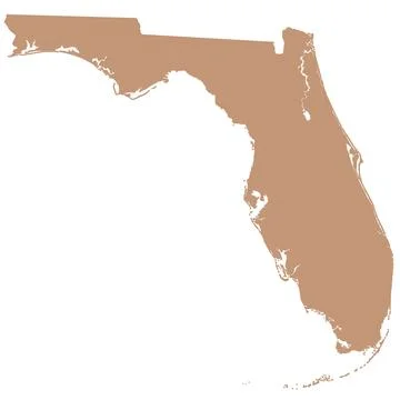 Florida administrative map. Florida with color, blank Map, empty map of Flori イラスト素材