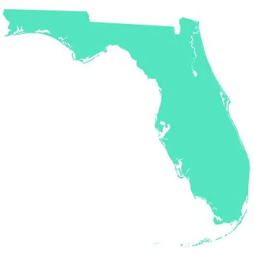 Florida administrative map. Florida with color, blank Map, empty map of Flori イラスト素材