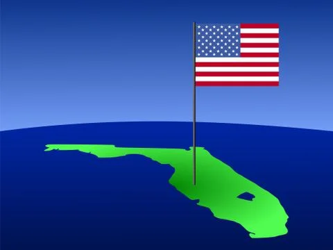 Florida with american flag Ilustración de archivo