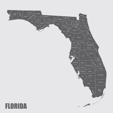Florida and its counties 스톡 일러스트