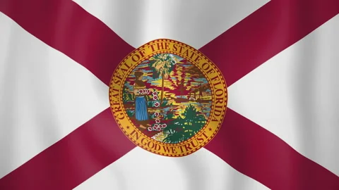 Florida animated flag. Seamless loop. 4K Stock Footage 145385701