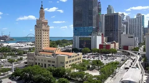 Florida approves giving Trump a plot of land in Miami for his presidential libra Video stock 318104512