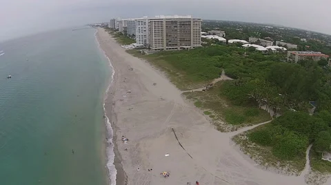 FLorida beach aerial view Stock Footage 46457008