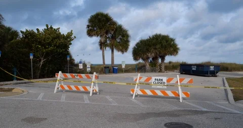Florida Beach Closed During Coronavirus Pandemic Stock-Footage 127430992