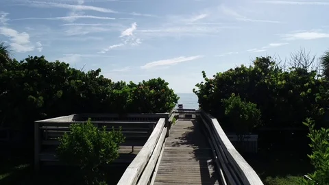 Florida Beach crossover aerial Stock Footage 94670143