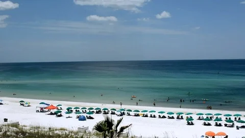 Florida Beach Fun - Emerald Coast, Destin, Ft. Walton Beach Stock Footage 111523146