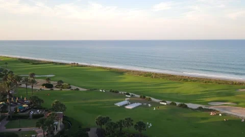 Florida Beach with a Golf Course Stock Footage 310210733