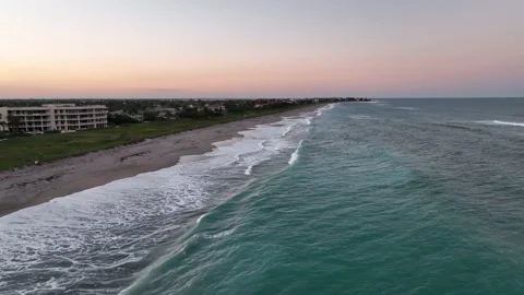 Florida Beach with Osprey Bird Fly By - Drone 4k Stock Footage 170797032