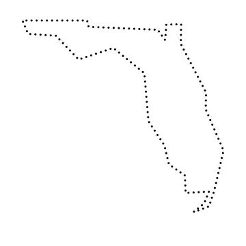 Florida black outline map. State of USA Stock Illustration