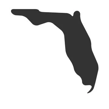 Florida black silhouette map. State of USA Stock Illustration
