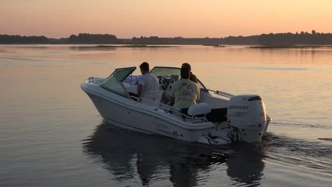 Florida boating at dawn. 4K Stock Footage 115550252
