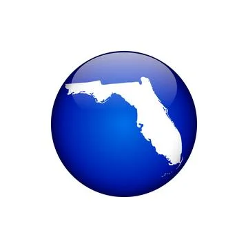 Florida Circle Button States of US Map Icon Vector Template Illustration Desi Stock Illustration