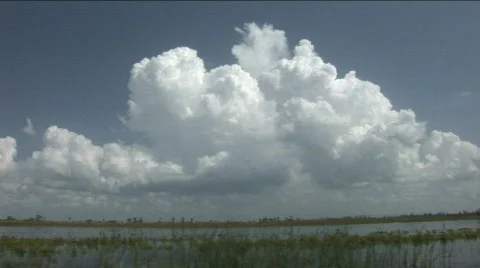 Florida Clouds Over Lake Okeechobee Stock Footage 790321