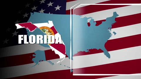 Florida Countered Flag and Information Panel Stock Footage 66770936