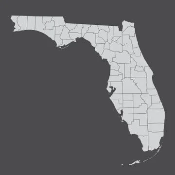 Florida counties map Stock Illustration