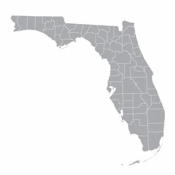 Florida counties map Stock Illustration