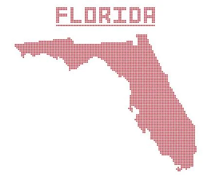 Florida Dot Map Stock Illustration
