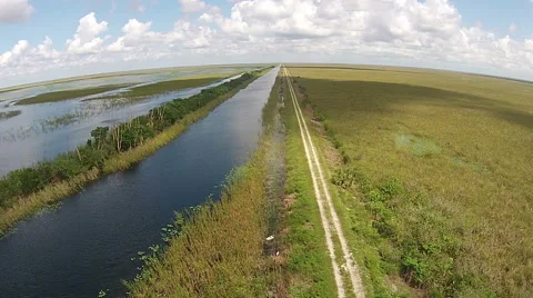 Florida Everglades from above Stock Footage 42055227