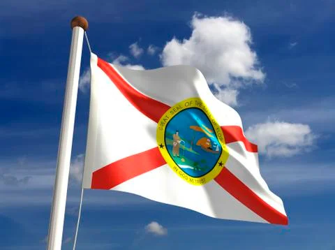 Florida flag (with clipping path) Stock Illustration