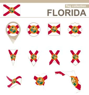 Florida Flag Collection Stock Illustration